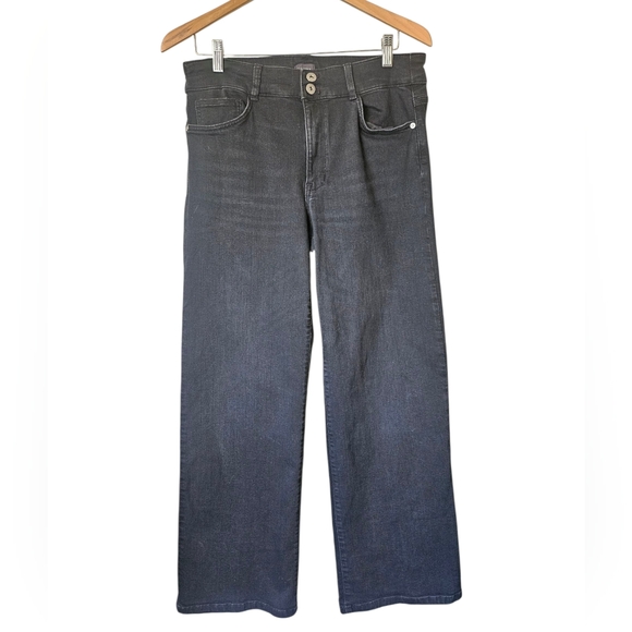 J. Jill Denim - J. Jill Denim Women's Black High Rise Wide Leg Modern Jeans, Size 12 Petite